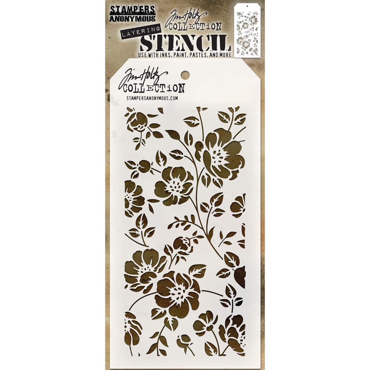 Stampers Anonymous Tim Holtz&#xAE; Floral Layered Stencil, 4.125&#x22; x 8.5&#x22;